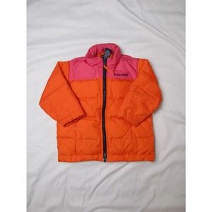 Ralph Lauren Kids Vibrant Orange and Pink Puffer Coat